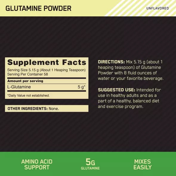 Optimum Nutrition Glutamine Powder 0.66 lb (58 Servings) | GKD-108975